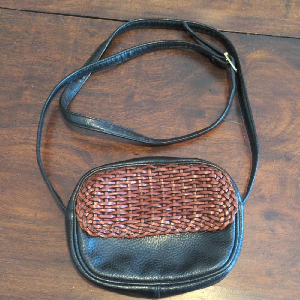 Vintage Woven Leather Crossbody Bag